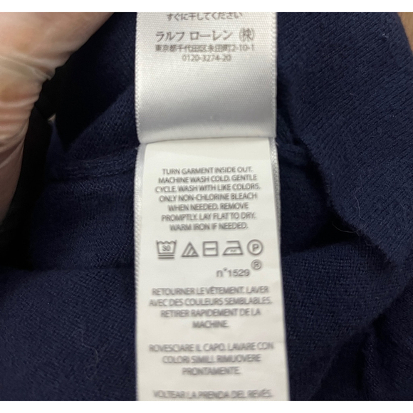 Men's Polo Ralph Lauren V-Neck Sweater Size M Navy Blue - Picture 4 of 9